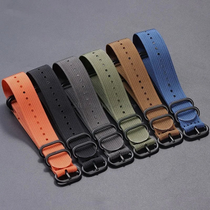 Bracelet Montre Nylon Tressé Sport Unisexe Universel - Boucle 5 Anneaux Durable