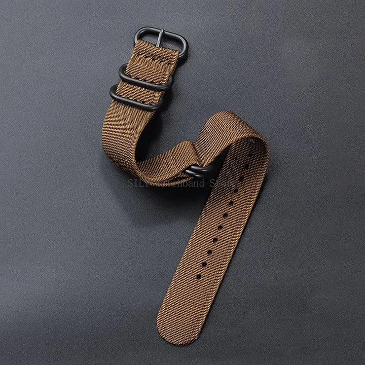 Bracelet Montre Nylon Tressé Sport Unisexe Universel - Boucle 5 Anneaux Durable