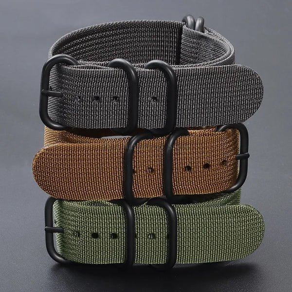 Bracelet Montre Nylon Tressé Sport Unisexe Universel - Boucle 5 Anneaux Durable