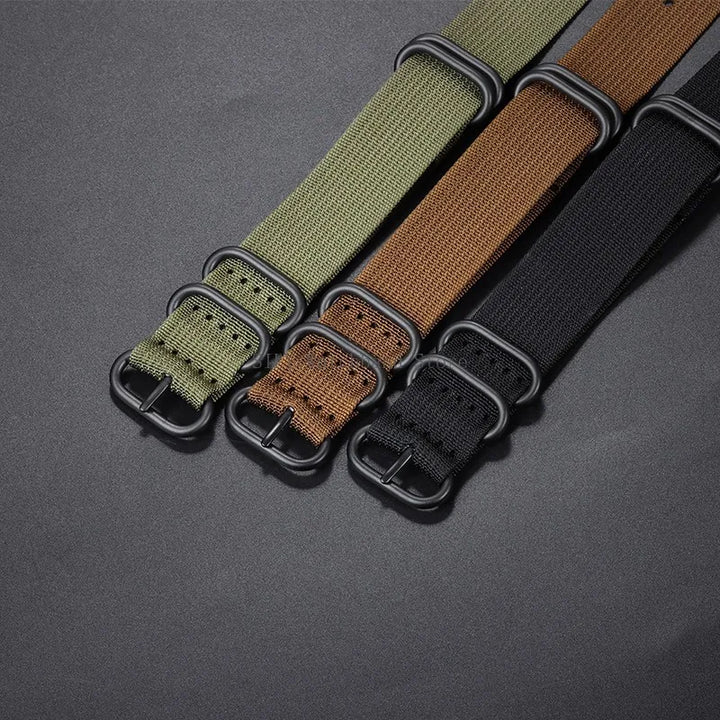 Bracelet Montre Nylon Tressé Sport Unisexe Universel - Boucle 5 Anneaux Durable